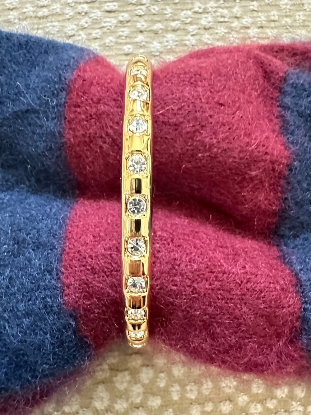 J. Crew Gold Crystal-Set Bangle Bracelet